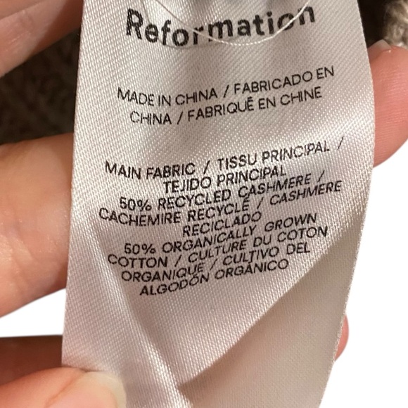 Reformation Sam Cotton & Cashmere Chunky Knit Crew Neck Oversized Sweater - Picture 5 of 6